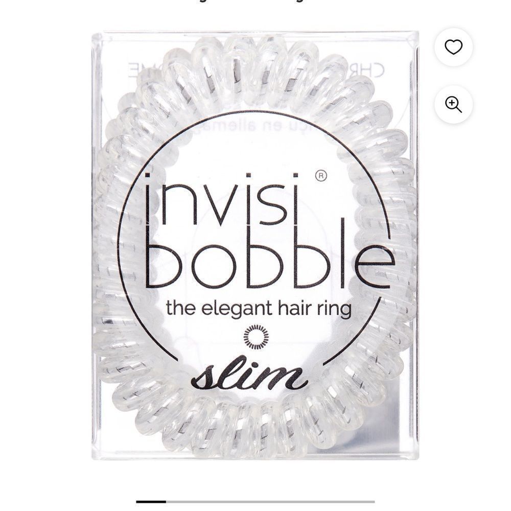 Invisibobble Slim Elegant Hair Ring Ties in Chrome Sweet Chrome 3 Pack NEW